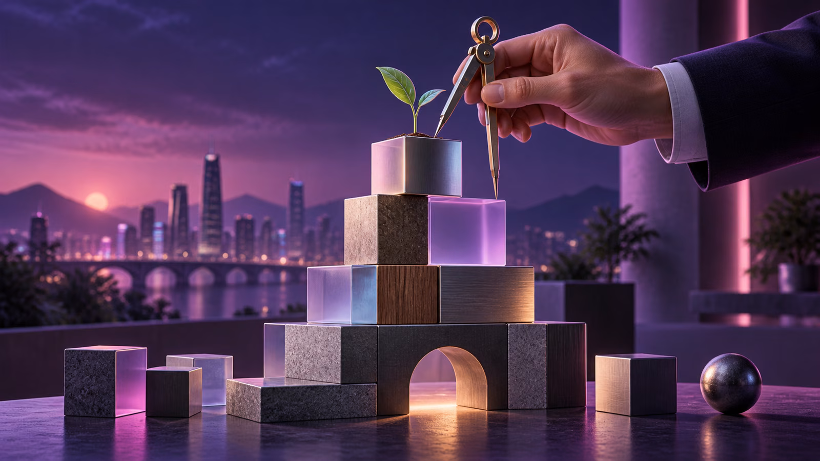 A business built on a strong foundation with a guiding compass