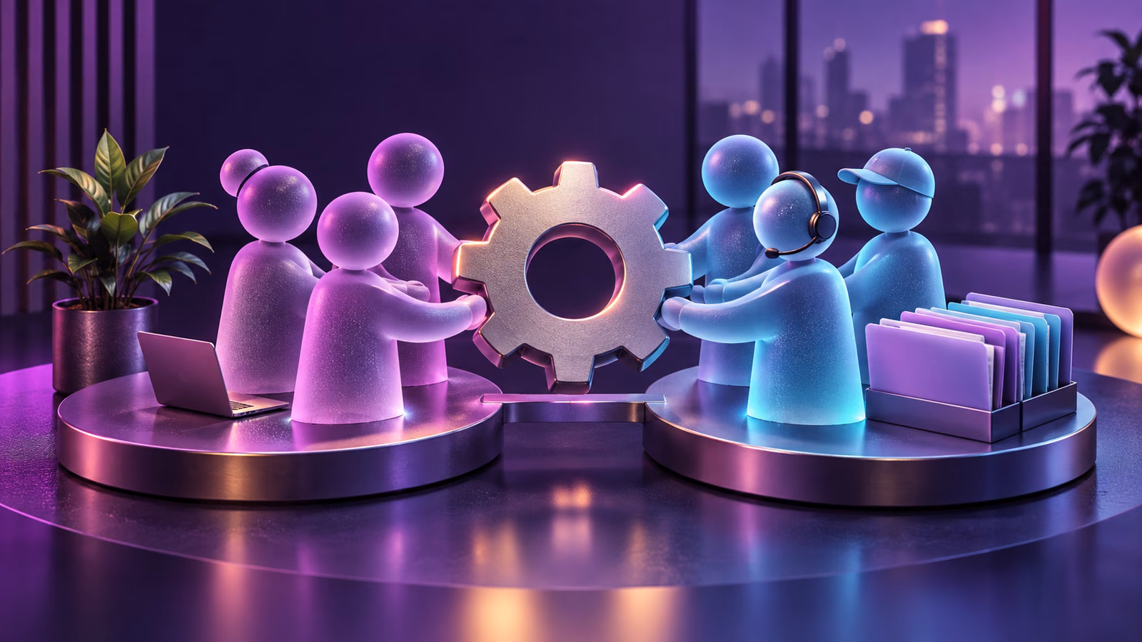 An internal team connected to an HR support team