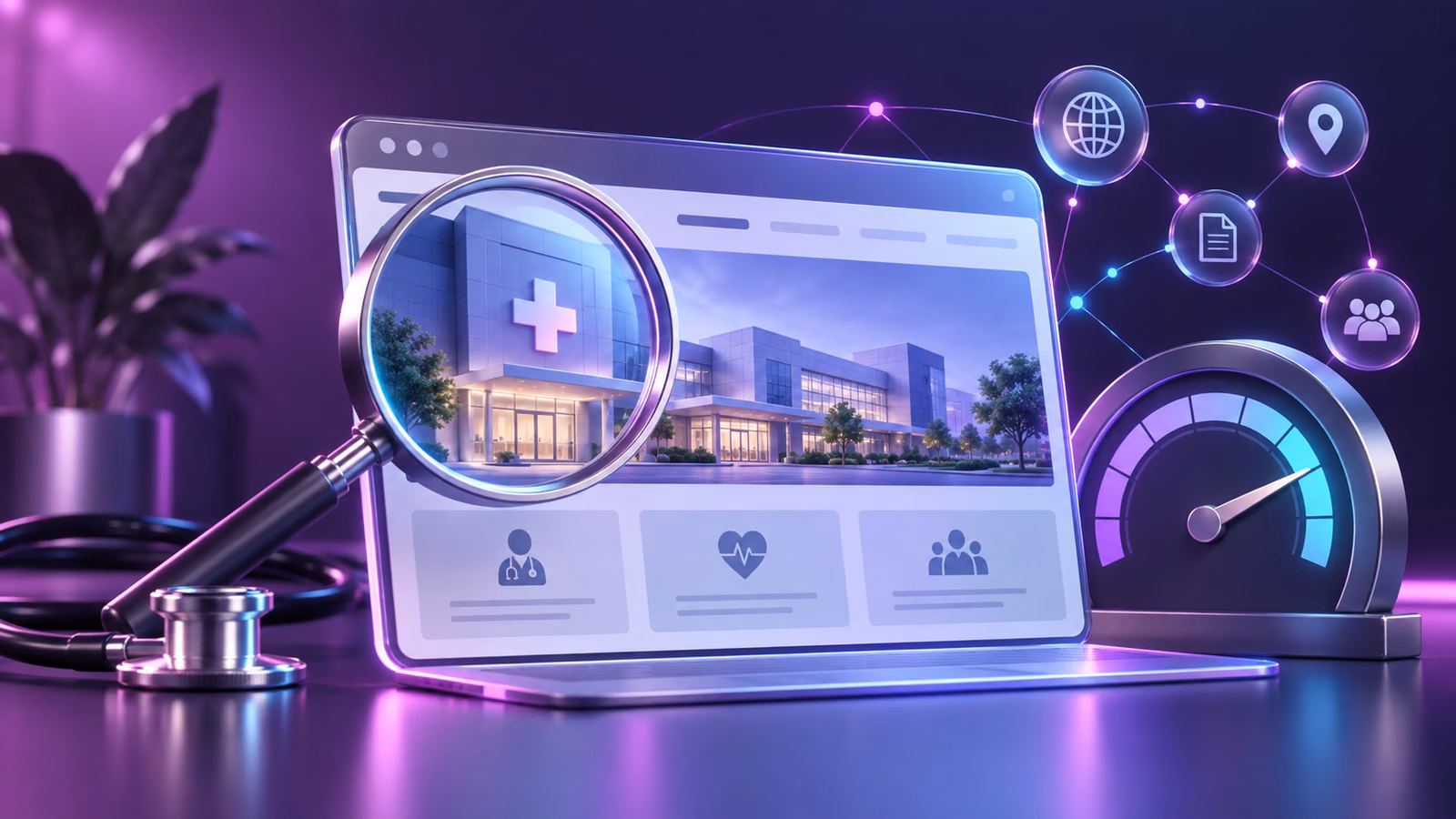 A healthcare website inspected for technical search performance