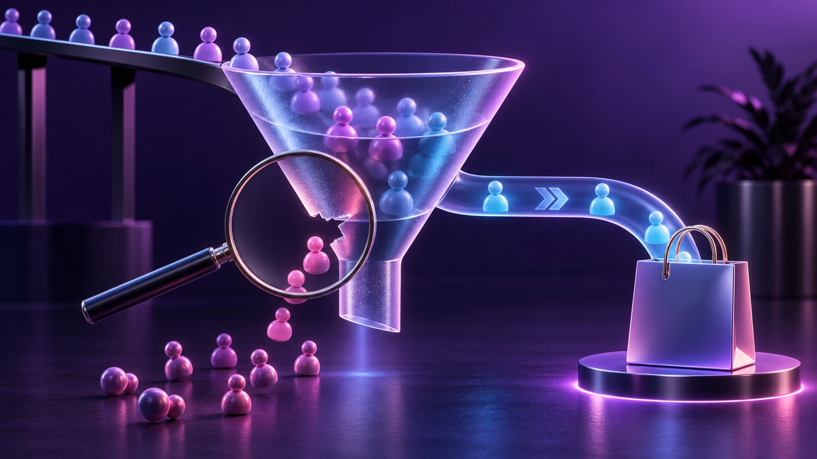 An ecommerce funnel revealing a conversion bottleneck